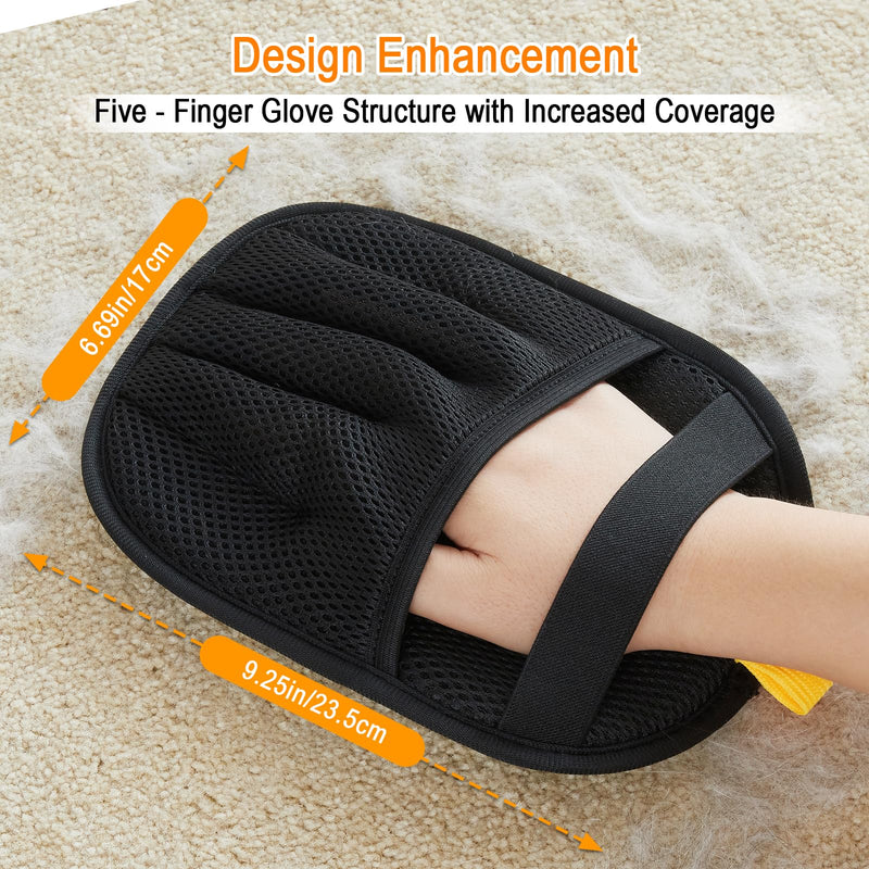 1PC Electrostatic Hair Remover for Dogs and Cats, 2025 Upgraded Five-Finger Reusable and Washable Pet Hair Removal Tool, Pet Hair Gloves for Laundry, Couch, Carpet, Car Seat and Bed Black - PawsPlanet Australia