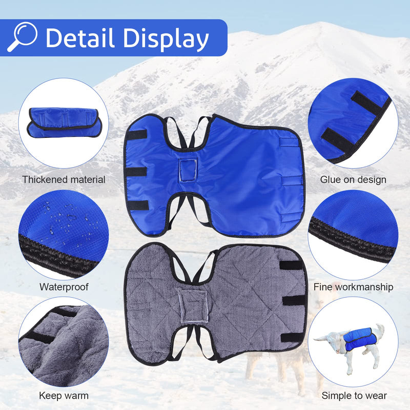 2 Pack Lamb Coat with Quilted Lining, Sheep/Goat Blanket, Blue and Gray - PawsPlanet Australia