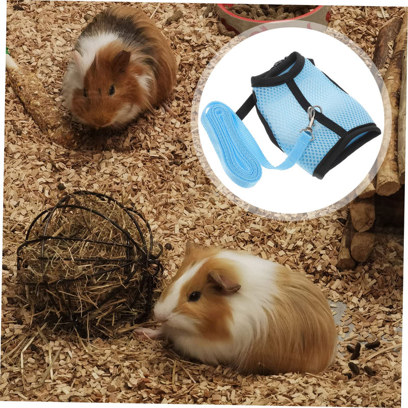 2 Sets Guinea Pig Clothes Pet Guinea Pig Harness Soft Mesh Rabbit Rat and Leash Harness Leash Vest Rat Clothes Hamster Vest Ropes Little Pet Accessories Net 25x10.5x1cmx2pcs Bluex2pcs - PawsPlanet Australia
