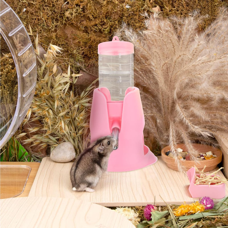 3 in 1 Hamster Water Bottle Small Animal Water Bottle with Food Container Base Automatic Bottle Dispenser BPA Free for Guinea Pig Hamster Chinchilla Squirrel Bunny Small Animals (Blue, 2.7oz) Blue - PawsPlanet Australia