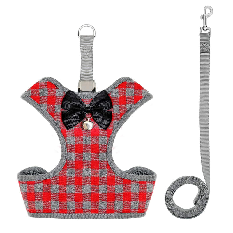 Rypet Small Dog Harness and Leash Set - No Pull Pet Harness with Soft Mesh Nylon Vest for Small Dogs and Cats Red L Large (15-25 lbs) - PawsPlanet Australia