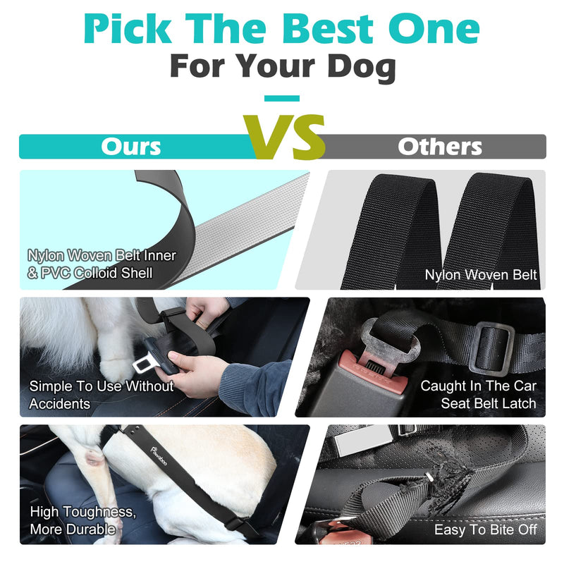 Pawaboo Dog Car Seatbelt, 20 in Adjustable Universal Pet Safety Belt, Chew-Proof Dogs Car Restraint with Adjustable Strap, PVC Shell Dog Seatbelt Harness, Dogs Leash with 360° Hook, Black 20in-1Pack - PawsPlanet Australia