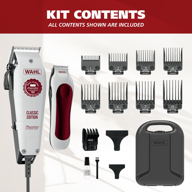 Wahl USA Classic Edition Corded Hair Clippers & Cordless Hair Trimmer for Men, Women & Children – POWERDRIVE Motor for Smooth, Consistent Haircutting & Touch-Up Trimmer – Model 3029167 - PawsPlanet Australia