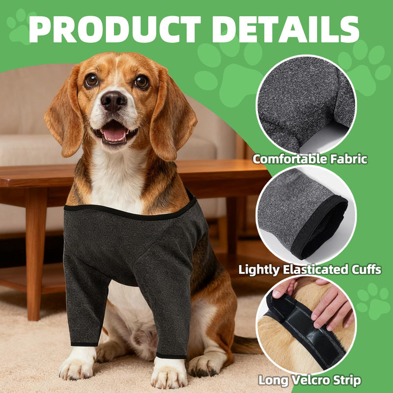 Dog Surgical Recovery Suit, Gray, M | Front Leg Protection, Elbow Protector, Leg Wound Protector, Prevents Licking & Biting