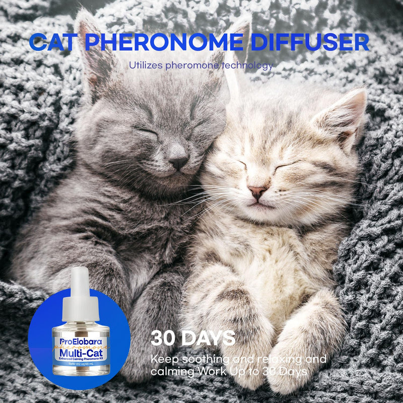 Cat Calming Pheromone Anxiety Diffuser: Soothing Multicat Calming Pheromones Diffusers - Relaxing Cat Calm Pheromone Diffuser for Cats Stress Relief - Cats Anti Anxiety Calm Diffusers 60-Day Supply blue