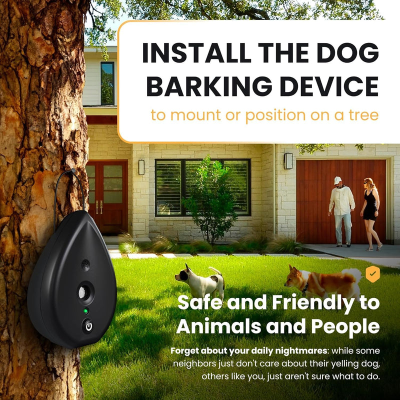 STÙNICK 2025 Anti Bark Device and 75 Feet Neighbor Dog Silencer - 3 Level Bark Box Anti Bark Device, Bark Stop Devices Ultrasonic Dog Bark Control, Outdoor Bark Deterrent