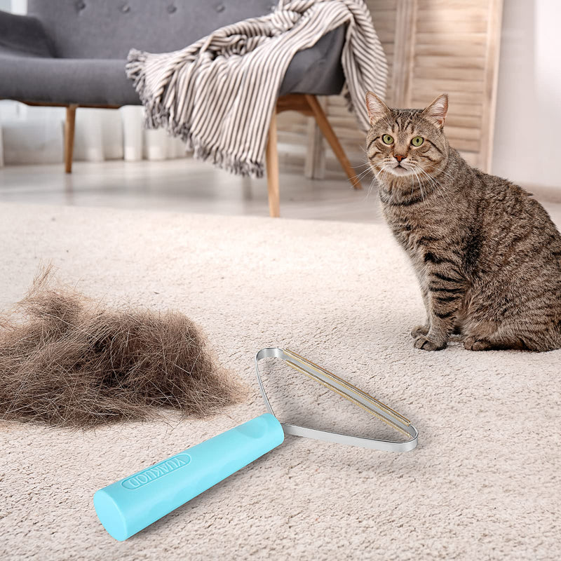 Pet Hair Remover for Couch, Special Multi Fabric Edge and Carpet Scraper, Quick Dog Hair Remover, Cat Hair Remover for Couch, Pet Towers and Rugs Blue - PawsPlanet Australia