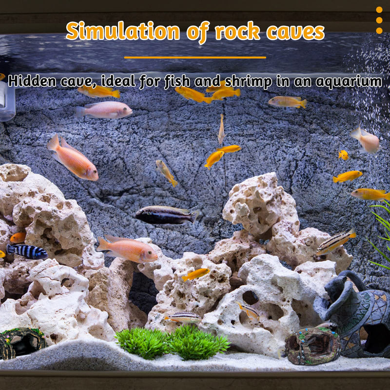 2 Pieces Broken Barrel Aquarium Decorations, Caves Hide Hut Fish Tank Ornaments, Shipwreck Theme Landscaping Hideouts Accessories - PawsPlanet Australia