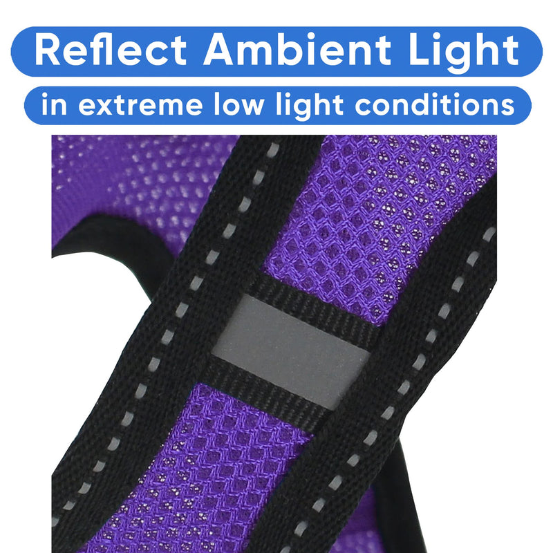 Pawtitas Dog Vest Harness Made with Breathable Air Mesh | All Weather Vest Harness for Extra Small Puppies and Large Cats with Quick-Release Buckle - Extra Small Purple Mesh Dog Harness X-Small (Pack of 1) - PawsPlanet Australia
