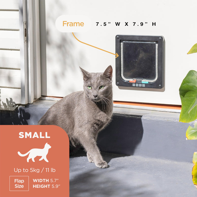 Hakuna Pets Standard Cat and Small Pet Door, Small, Black, Pets up to 11 lbs. (Pack of 2) Small (Pack of 2)