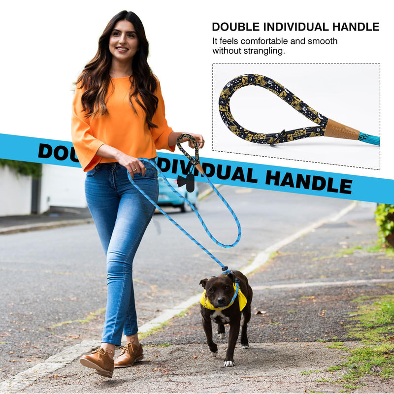 lynxking Slip Lead Dog Leash Reflective, Heavy Duty Comfortable Strong Rope Leash for Large Medium Small Dogs No Pull Training (Light Blue, Large 1/2in x 6ft-Slip Lead) 1PC Large 1/2in x 6ft Light Blue - PawsPlanet Australia