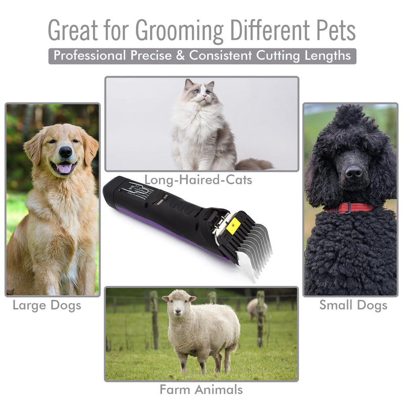 Professional A5-Style Animal Clipper Stainless Steel Color-Coded Snap-on Attachment Guard Guide Comb, 1/8"-1" Compatible with Wahl KM Series Oster A5 Andis Detachable Blade Pet Dog Groomers (#5-5/8") #5-5/8" - PawsPlanet Australia