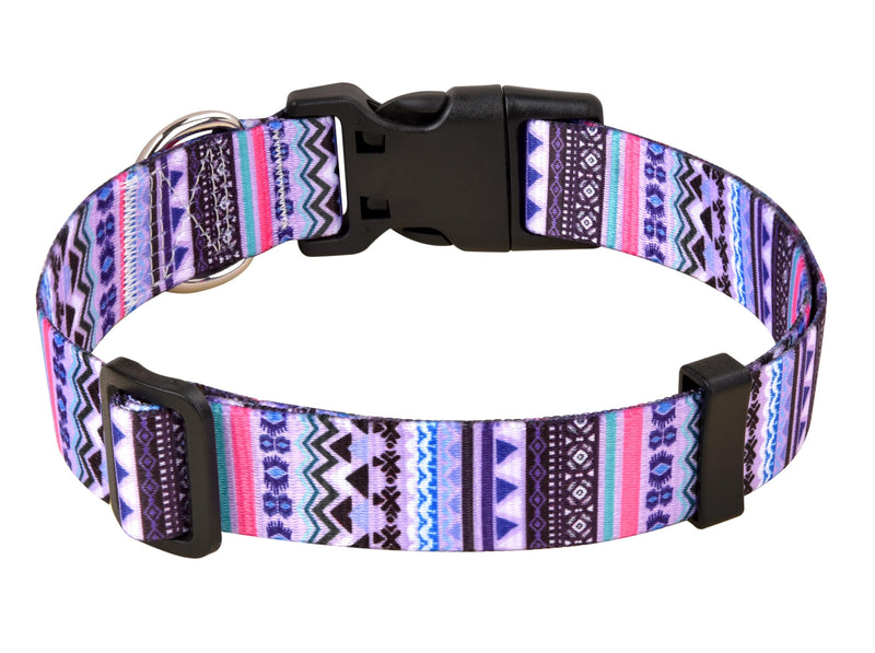 Dog Collar and Leash Set, Adjustable for Small Medium Large Dogs Puppy, Cute Design with Bohemia Floral Tribal Geometric Patterns Boys Girls Dog Collar(Purple Bohemia Set,M) M (Neck 12.9-21.6", Width 3/4") Set Purple Bohemia - PawsPlanet Australia