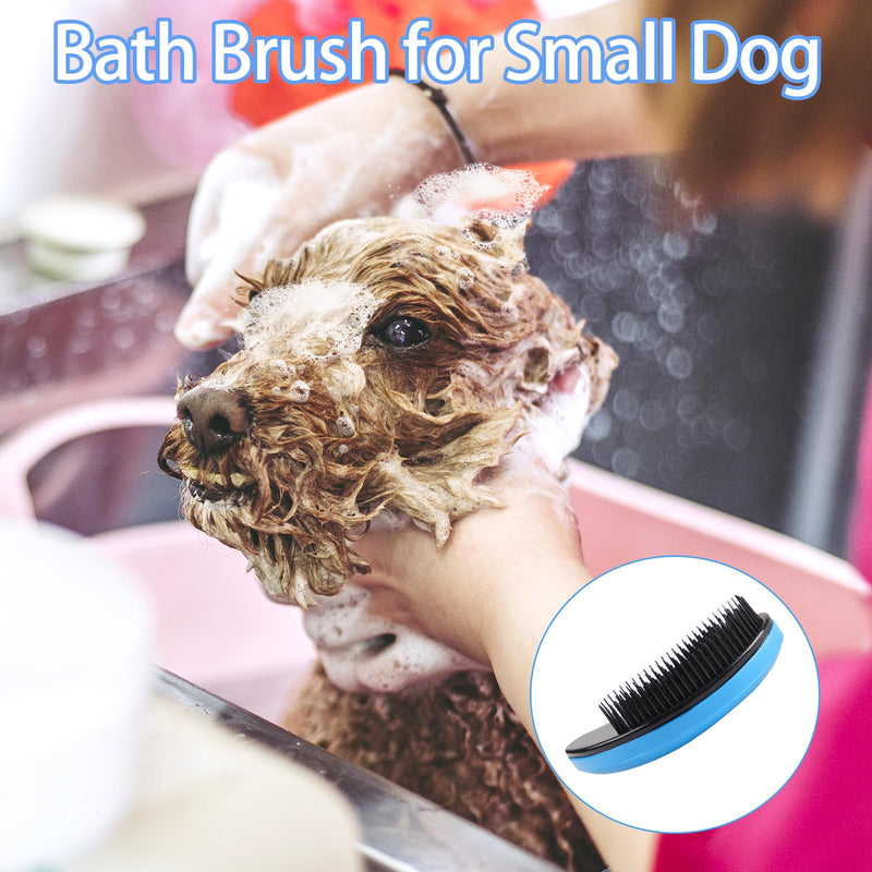 Small Dog Brush Puppy Brush for Small Dogs Soft Dog Bath Brusher Gentle Dogs Hair Remover Brushes Grooming Tool for Teddy Yorkies Maltese Shih Tzu Chihuahua Puppy Hair Brushes, Blue - PawsPlanet Australia