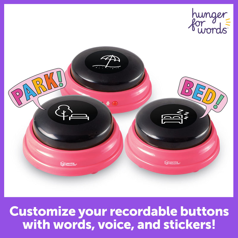 Hunger For Words Talking Pet Next Words Locations - 3 Piece Set of Recordable Speech Buttons for Dogs, Dog Buttons for Communication - PawsPlanet Australia