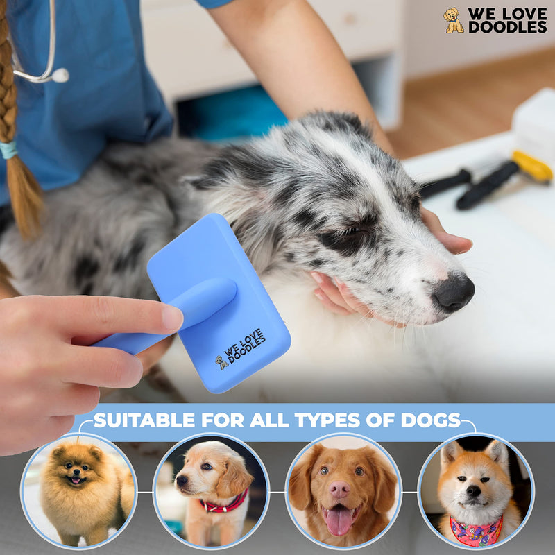 We Love Doodles Dog Slicker Brush for Grooming Pet Hair - Best Brushes for Poodle & Golden Doodle - Long-Haired Grooming Tool Small Non-Curved
