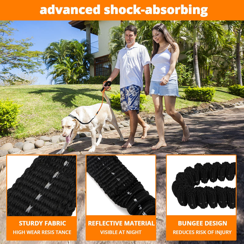 Rope Dog Leash 4 FT: Heavy Duty Leashes with Swivel Lockable Hook Reflective Threads Bungee and Padded Handle - Dog Lead for Large Small Medium Dogs Outside Walking Hiking Orange 4ft*1/2'' - PawsPlanet Australia
