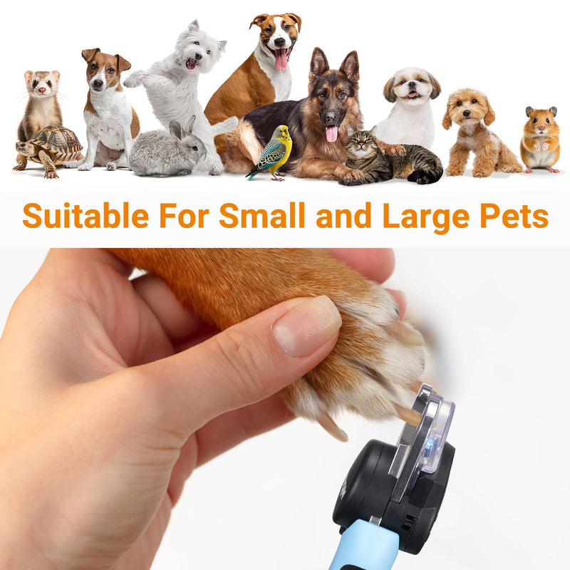 Dog Nail Clipper with Light, Illuminates Nail Clipper Kit or Bloodline for Safe, Easy Trimmers, Extra Sharp for Thick Nails, Quick Sensor, Avoid Over Cutting Toenail, for Cats & Dogs Light Blue - PawsPlanet Australia