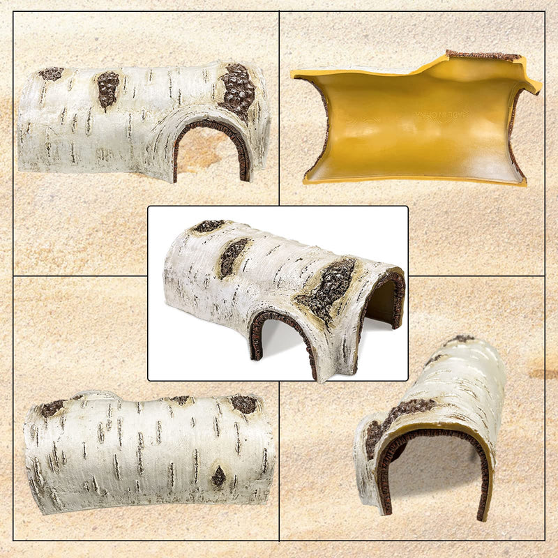 Cosyall Reptile Hide Caves Simulation Tree Hideout Snake Hide Leopard Gecko Terrarium Plastic Plant Leaves Ornament Habitat Shelter Decor for Lizard Hermit Crab Spider Frog Amphibians Large - PawsPlanet Australia