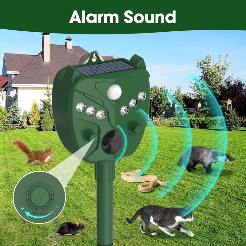 Solar Ultrasonic Animal Repellent Outdoor - NAVISOVL - Cat, Squirrel, Deer Repeller, Motion Sensor&Flashing Light, Repel Dogs,Boar,Deer,Fox,Raccoon,Skunk,Rabbit,Bird Deterrent for Yard&Farmland 1 - PawsPlanet Australia