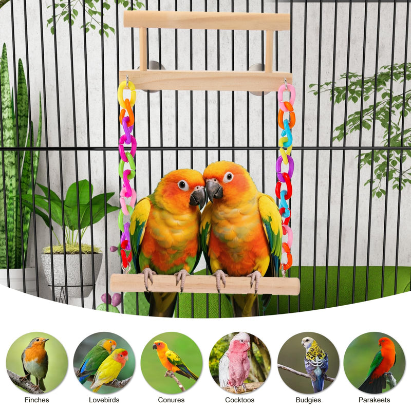 Kyouki Bird Perch Bird Cage Accessories Platform Swing - for Parrot,Parakeet,Budgies, Cockatiels, Lovebirds, Pacific Parrotlets,Chinchilla, Hamster - Sturdy Play Gym Exercise Stand - PawsPlanet Australia