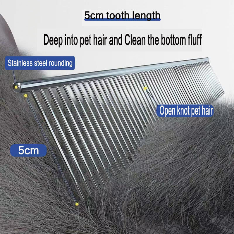 YOFANG Dog & Cat brush and Comb Set,Dog Grooming Brush for Short/Long/Curly Haired (Teddy,Poodles,Labradoodles etc),4-1 Pet Detangling Brush Effectively Remove Tangles, Knots and Mats. Silver - PawsPlanet Australia