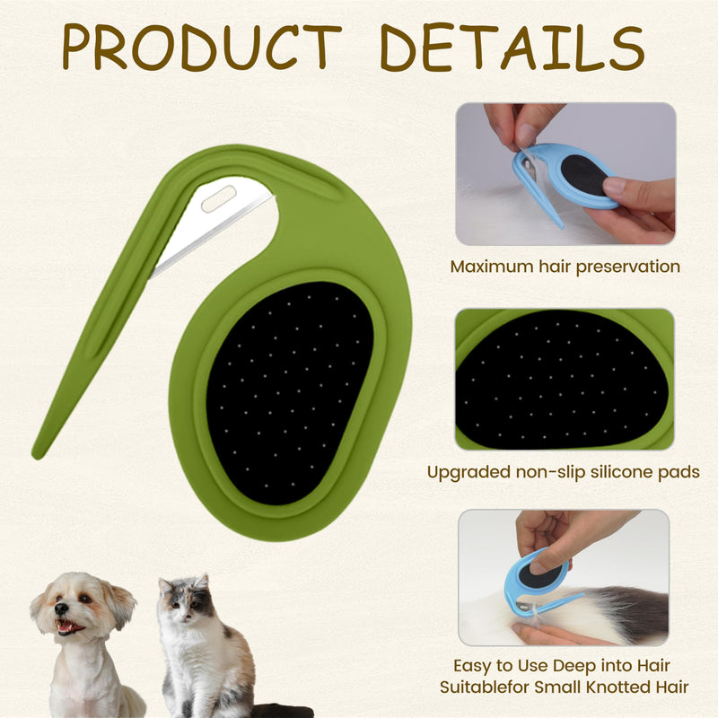 Upgraded 4Pcs Cat Dog Knotting Comb Set - Safer Non-Slip Handle Pet Grooming Tool, Universal Knot Remover Comb for Cats and Dogs, Pet Grooming Supplies (Knotting Cut Combs, Count, 1) Knotting Cut Combs - PawsPlanet Australia