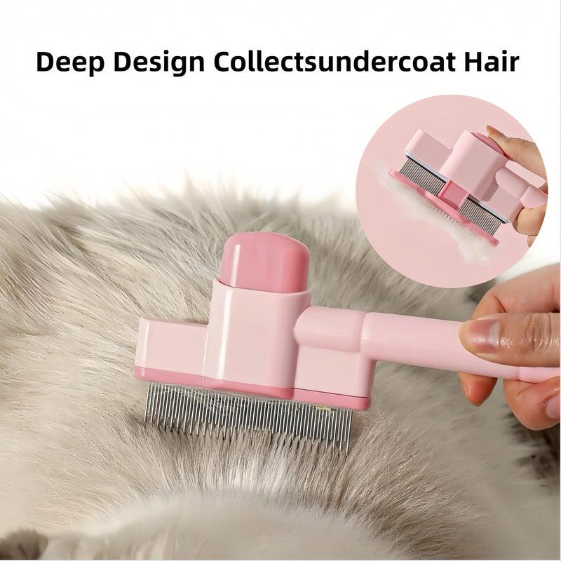 2 Pack-Pet Comb,Flea Comb for Cats&Dogs Cleaning Removal Comb Pet Hair Gentle with Release Button,Kittens Pet Comb to Groom Hair and Knots (Pink & Blue) - PawsPlanet Australia