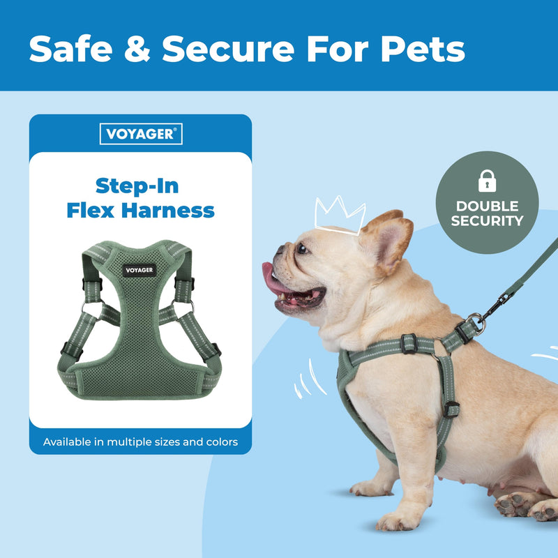Best Pet Supplies Voyager Adjustable Dog Vest Harness Breathable No Pull Harness for Small, Medium, Large Dogs, Harness for Walking, Jogging, Easy Step-in, Reflective Stripes - Moss Green, XL - PawsPlanet Australia