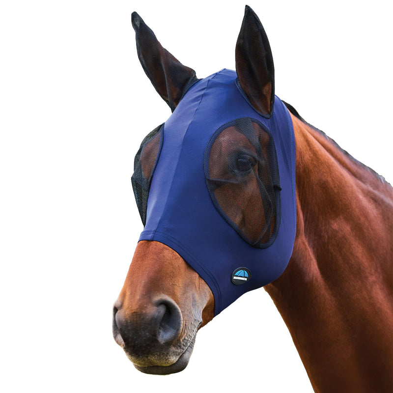 WeatherBeeta ComFiTec Stretch Fly Mask with Ears, Navy/Black, Large L
