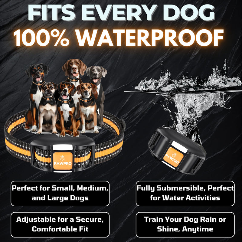 Dog Shock Collar with Remote, Unmatched 4-Mile Range, Night-Light Mode, Training Guide Included, 124 Training Levels & 4 Modes, Beep Vibration Shock, Waterproof Rechargeable, Fits All Dogs (1 Collar) 1 Collar - PawsPlanet Australia