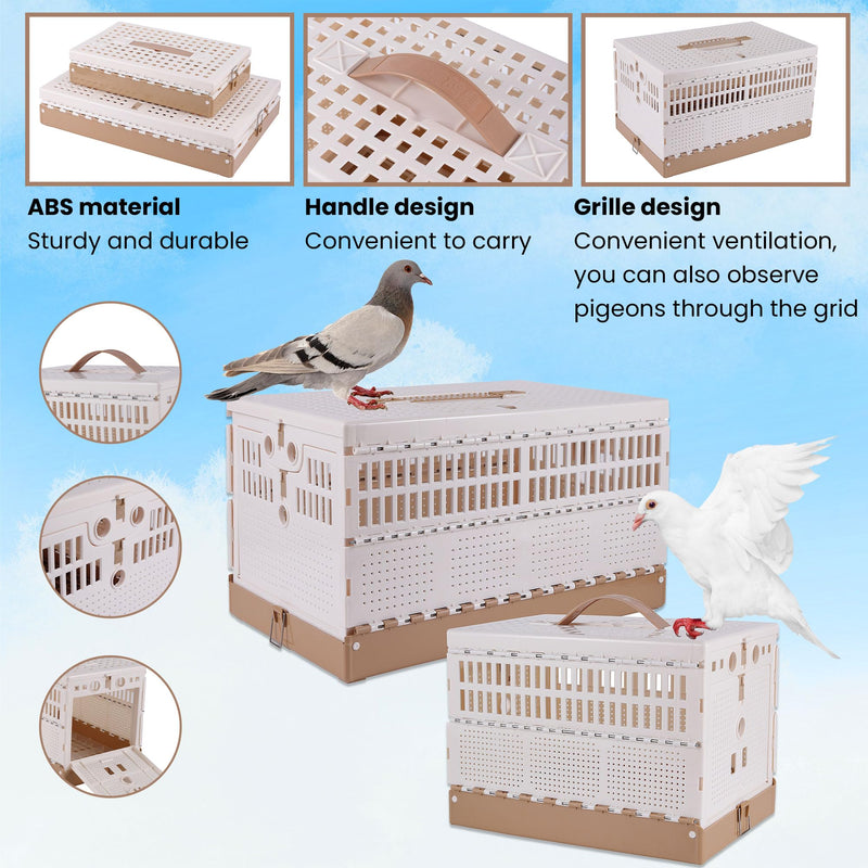 Plastic Foldable Pigeon Cage with Handle, Portable Bird Travel Carrier Cage Pigeon Cage Pairing Cage Pigeon Nest Box Easy to Clean for Training and Release Competition(S)(Two Doors) S - PawsPlanet Australia
