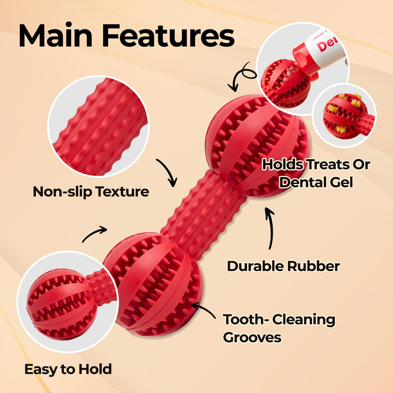 JAYU PET Toothbrush Toy Dog Chew Toy for Aggressive Chewers, Durable Dental Toy for Small & Medium Dogs, Teeth Cleaning Toy to Keep Them Busy, Remove Plaque & Tartar - PawsPlanet Australia