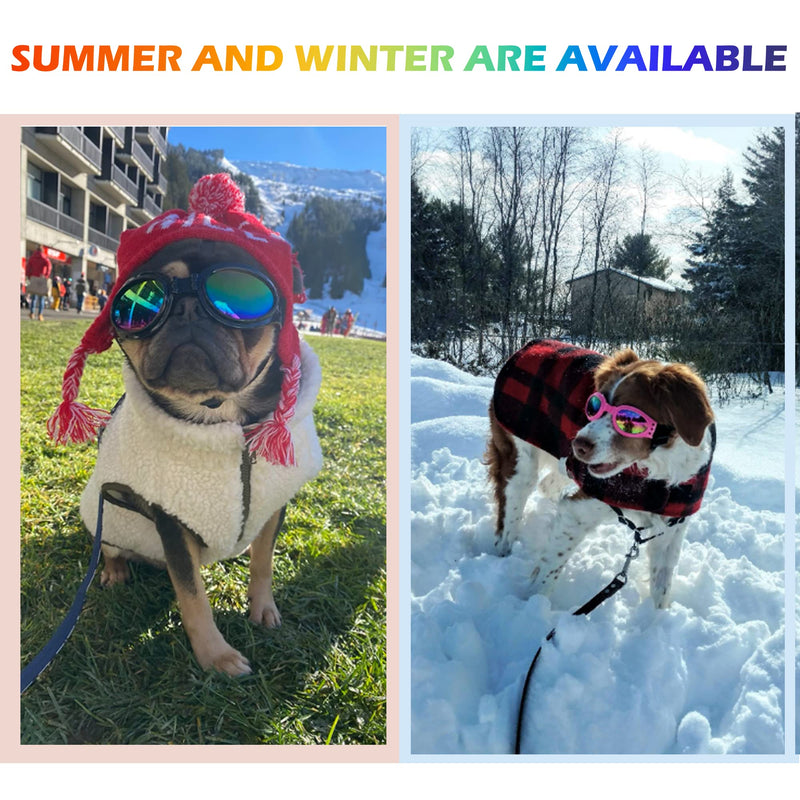 Dog Goggles, Pet Glasses UV Protection,Goggles with Adjustable Strap for Small Size Dogs,Summer Pet Decoration(Red Frame) Red Frame - PawsPlanet Australia