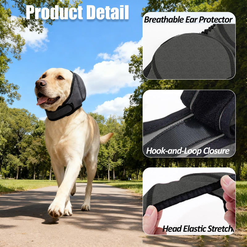 Dog Ear Protection Cover Comfort Dog Ear Muffs Noise Protection Calming Hood Ear Head Wrap Cups Shower Cap (S) S