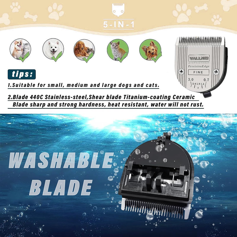 Detachable Adjustable Pet Dog Grooming Clipper 5-in-1 Blade - PawsPlanet Australia