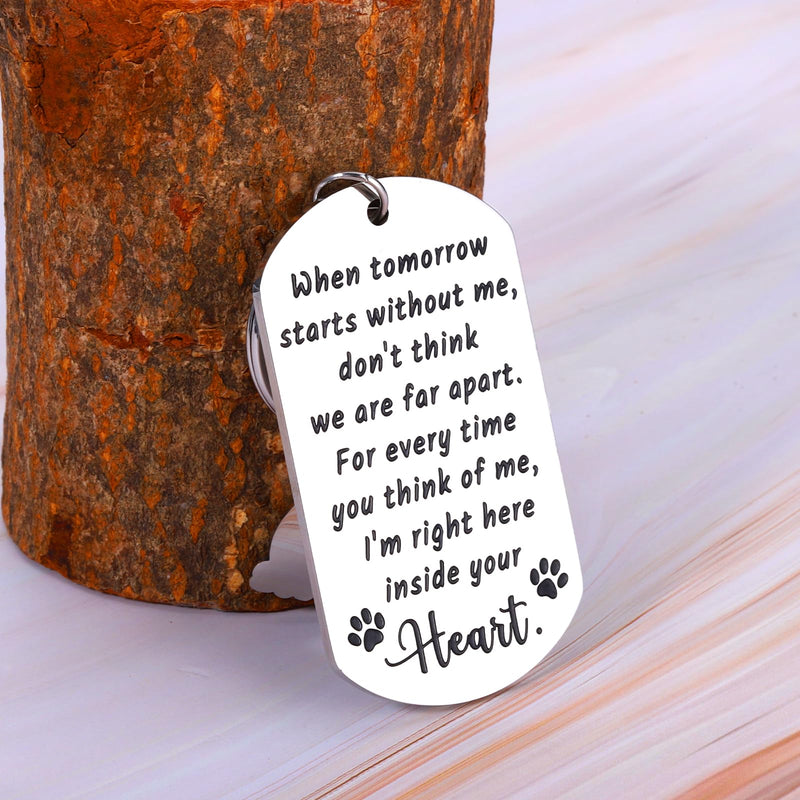 Dog Memorial Gifts for Loss of Dog, Pet Memorial Gifts for Dogs Cats Sympathy Bereavement Gift for Pet Lover Owner, When Tomorrow Starts Without Me Remembrance Keychain Rainbow Bridge Paw - PawsPlanet Australia