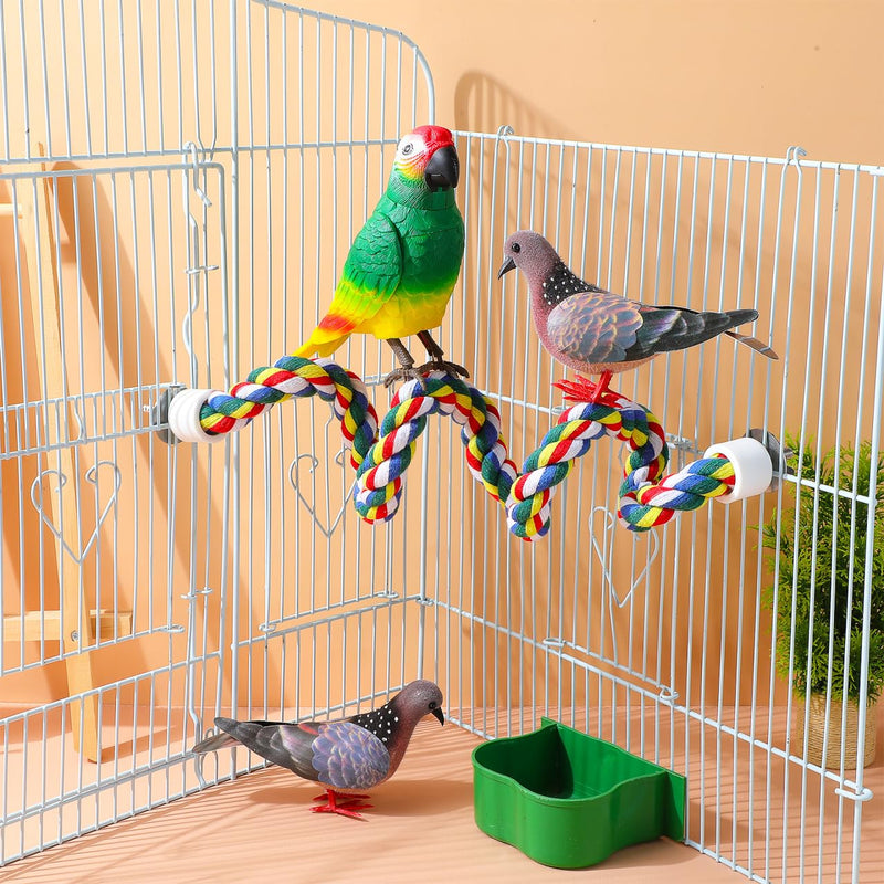 Colorful Bird Rope Perch Stand, Birdcage Swing Spiral Toys, Bird Bungee Rope Perches Toys Cage Accessories for Cockatiels Parrot Birds (60CM/23.6inch) 60CM - PawsPlanet Australia
