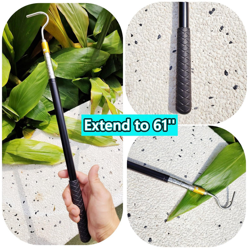 61" Snake Hook Reptile Catcher Stick Pole, Snake Handling Tool kit for Rattlesnakes Python Copperhead Removal Catching - PawsPlanet Australia