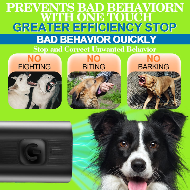 Mini Ultrasonic Dog Bark Deterrent Device - Stop Dog Barking Device for Own or Neighbor's Dog, Rechargeable Anti Barking Dog Trainer Portable Stop Barking Pet Training Tool Black