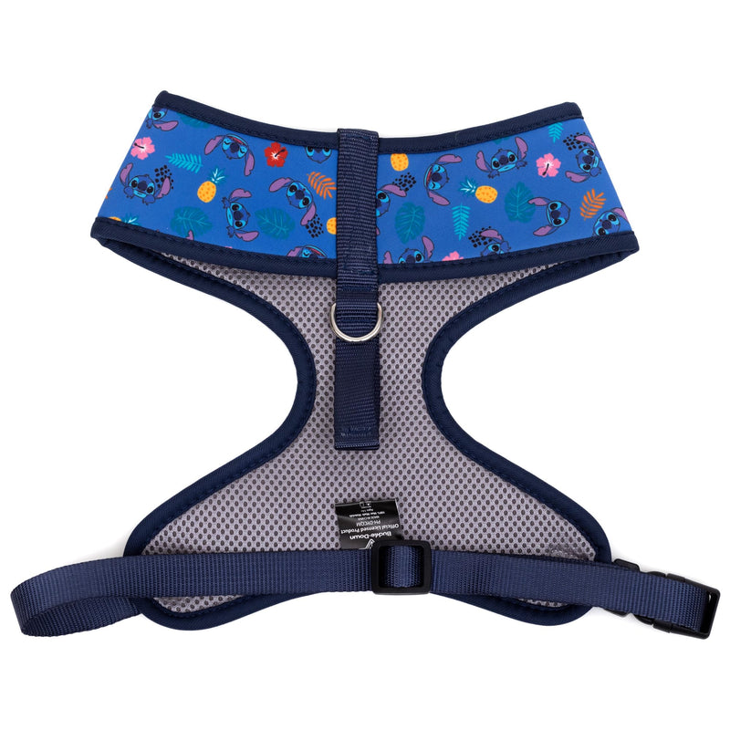 Disney Plastic Buckle Pet Harness, Lilo and Stitch Poses and Icons Scattered Blues Black, Fits 11" Neck and 13-17" Chest - PawsPlanet Australia