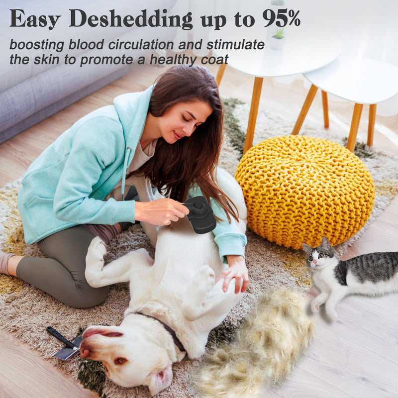 Self Cleaning Shedding Brush for Dogs & Cats, Skin Friendly Cat Brush, Dog Grooming Brush, Dog Brush for Shedding, Deshedding Brush, Puppy Brush Hair Brush for Haired Dogs, Black - PawsPlanet Australia
