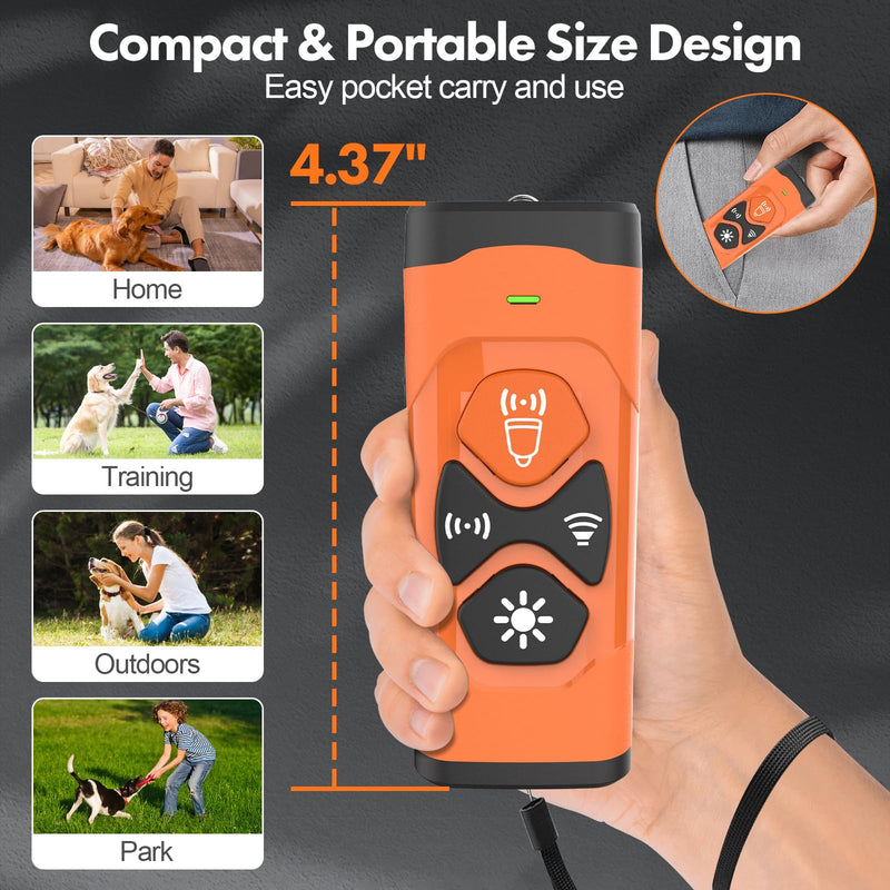 Anti Barking Device for Dogs - Dog Bark Deterrent Devices 50FT Range - Ultrasonic Dog Bark Deterrent for Stopping Bad Behavior - Rechargeable Anti Barking Device for Own or Neighbour's Dog