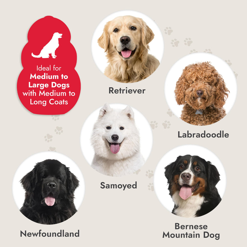KONG Large Slicker Brush – Removes Loose Hair, Reduces Shedding, Comfortable Non-Slip Grip, Long Metal Pins, for Medium to Large Dogs with Medium to Long Coats, Red/Gray - PawsPlanet Australia