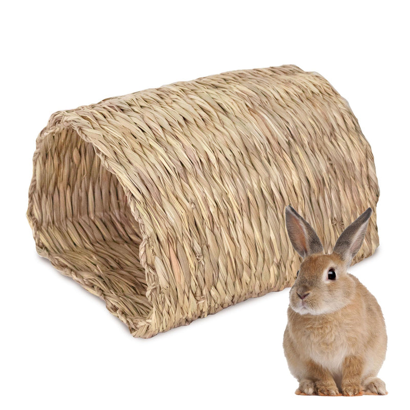 Seagrass House Tunnel Hutch Woven Hut Hay Shelter for Bunny, Rabbits, Guinea pigs, Chinchilla, Rats, Holland Hop, Cockatiels and Small Animals - PawsPlanet Australia