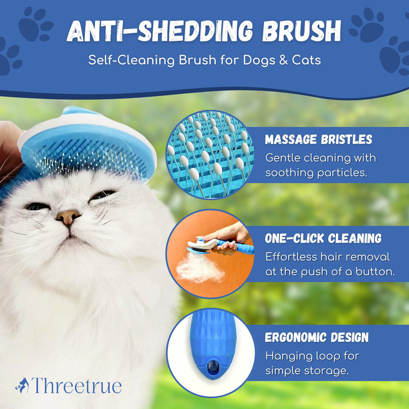 Complete Dog Brush set, 5-in-1 Grooming kit with Slicker Brush, Rubber Massage Brush, Nail Clipper, File, and Undercoat Rake. - PawsPlanet Australia