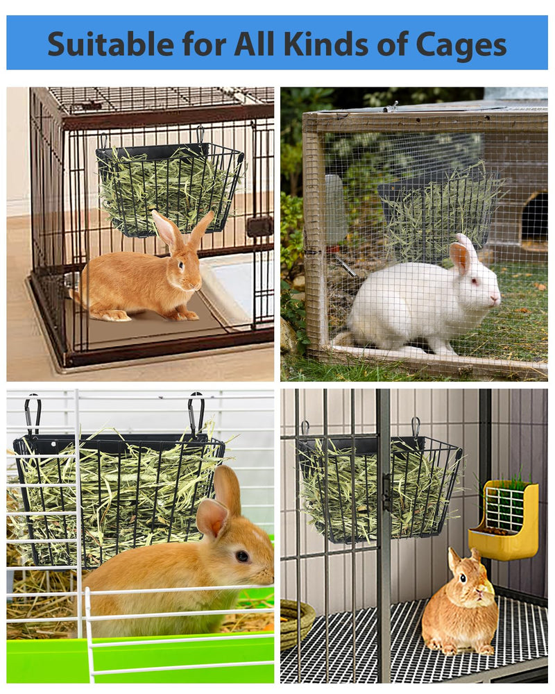 Rabbit Hay Feeder - Guinea Pig Hay Feeder - X-Large Metal Frame Bunny Hay Feeder, 9.7x4.7x6.6 inch Guinea Pig Hay Holder for Bunny, Guinea Pigs, Chinchillas, Small Animals (1 Pack) 1-Pack Black - PawsPlanet Australia