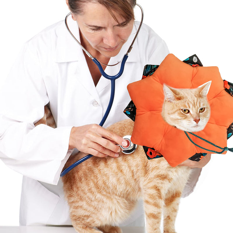 Adjustable Pet Cone Collar Soft for Kittens and Puppys, Cute Recovery Pet E-Collar After Surgery, Wound Healing Protective Cone, Elizabethan Collars (Flower, S) Flower - PawsPlanet Australia