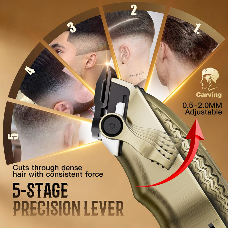Hair Clippers for Men Professional, Cordless Clippers and Trimmers Set for Hair Cutting, 8500RPM Rechargable Electric Hair Trimmer for Self-Haircut and Family Use (Bronze) Bronze
