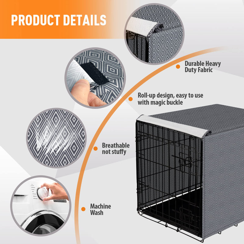 Dog Crate Cover for Wire Cages 30 Inch Indoor Breathable Polyester Pet Kennel Cover Machine Wash & Dry (Cover Only) 30 Inch (30"x18"x21") - PawsPlanet Australia
